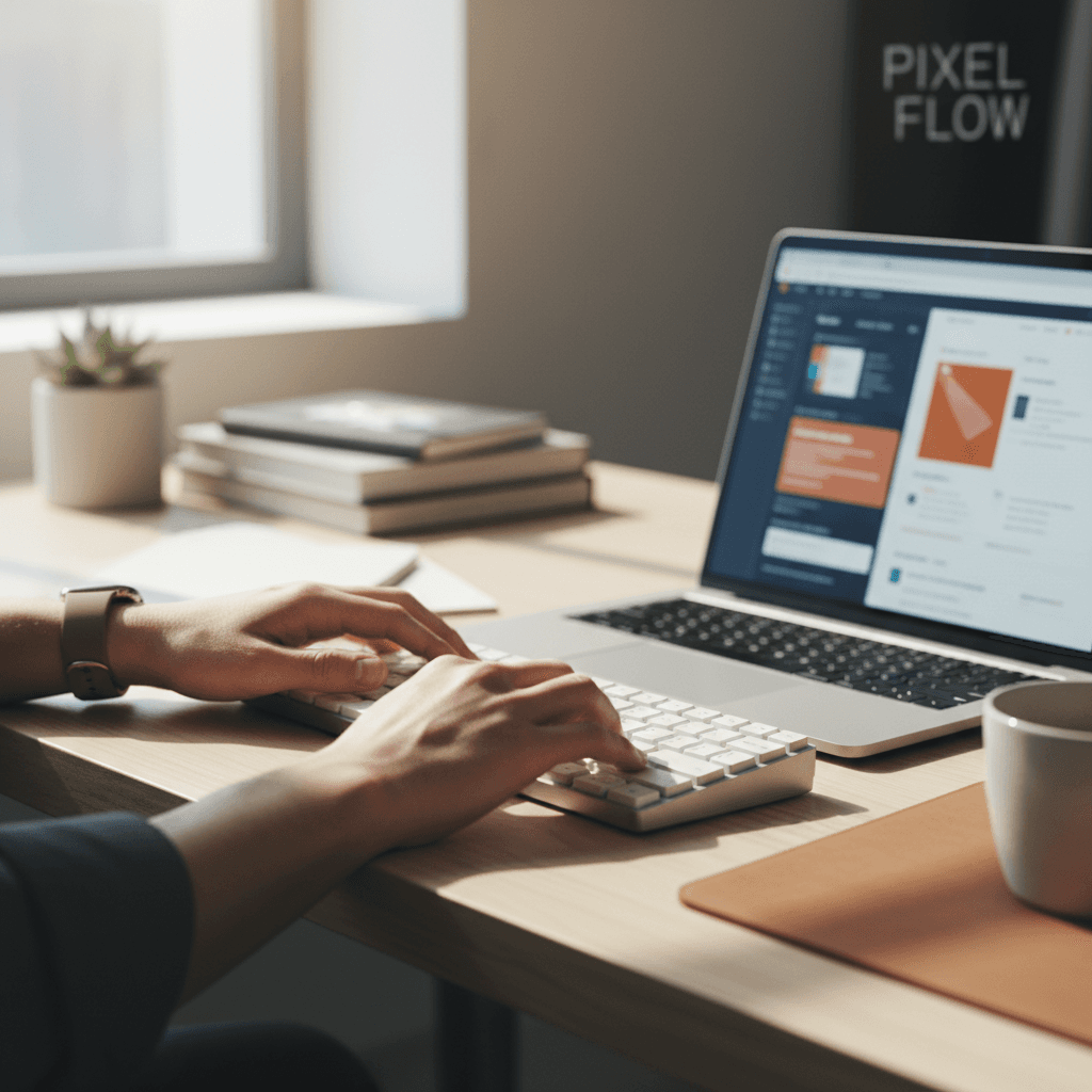 Web designer working on a website project